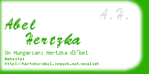 abel hertzka business card